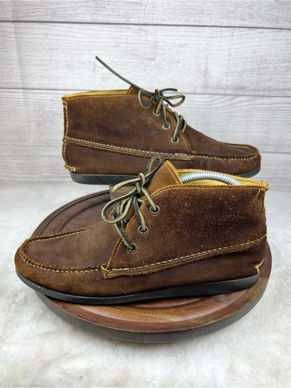 Quoddy Mens Chukka Boots Brown Leather Suede Moccasin Amazonas Shoes Size 9